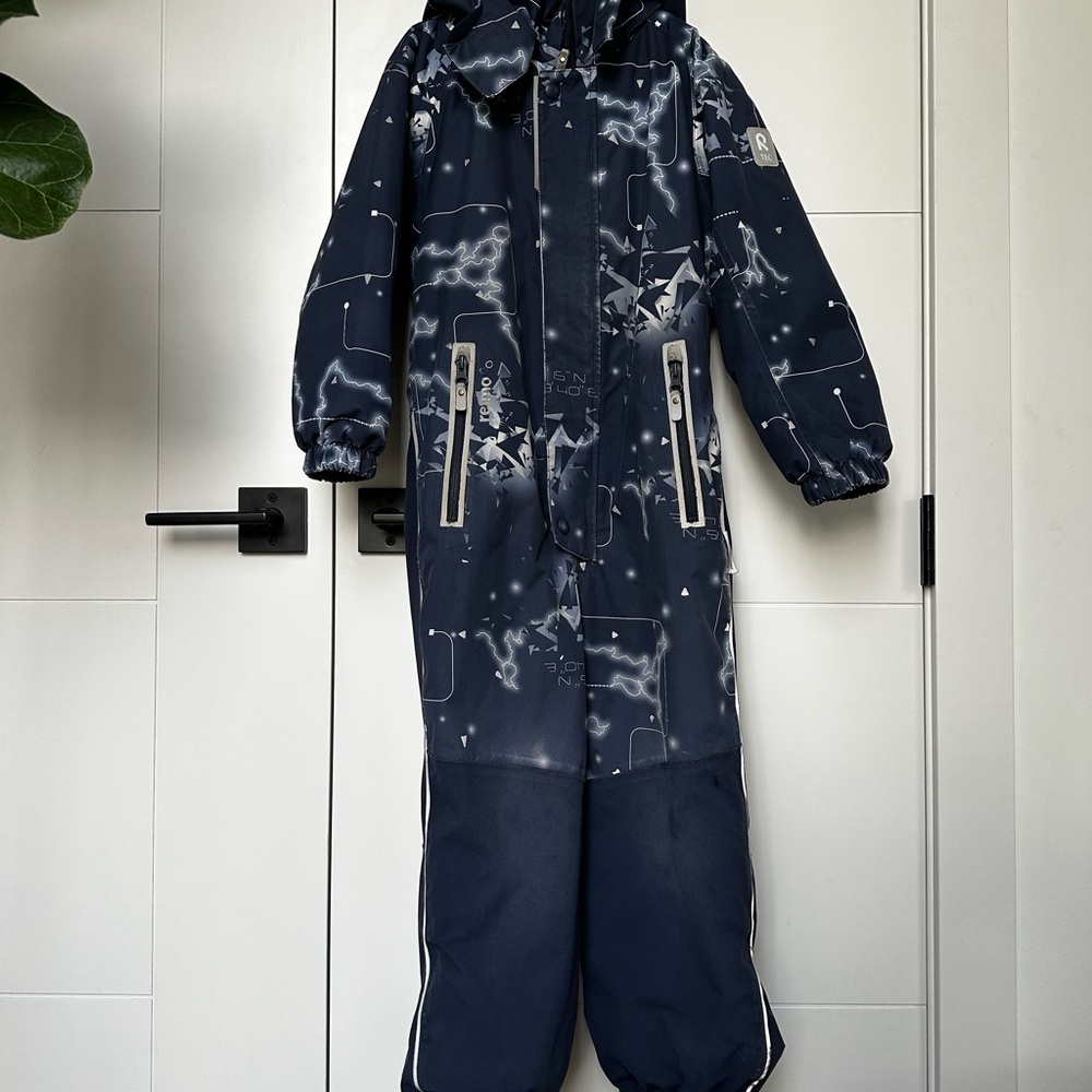 Reima Tec Kids Navy Blue Snowsuit with Star Pattern